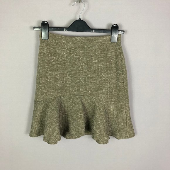 J.O.A. Dresses & Skirts - J.O.A. Womens Ruffle Hem Mini Skirt In Mocha Size Small